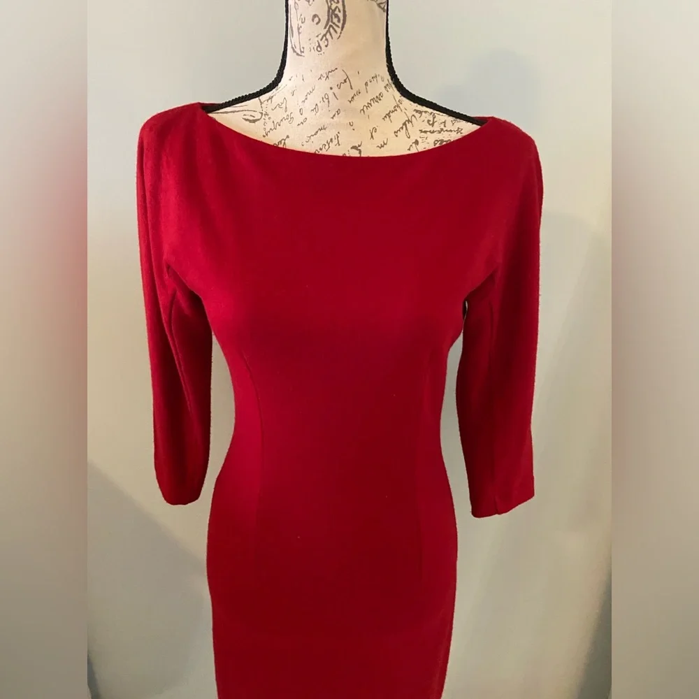 Gucci red wool dress size small_3